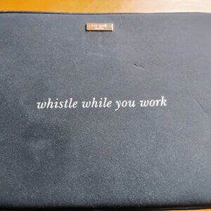 Kate Spade Black “Whistle While You Work” Laptop Sleeve